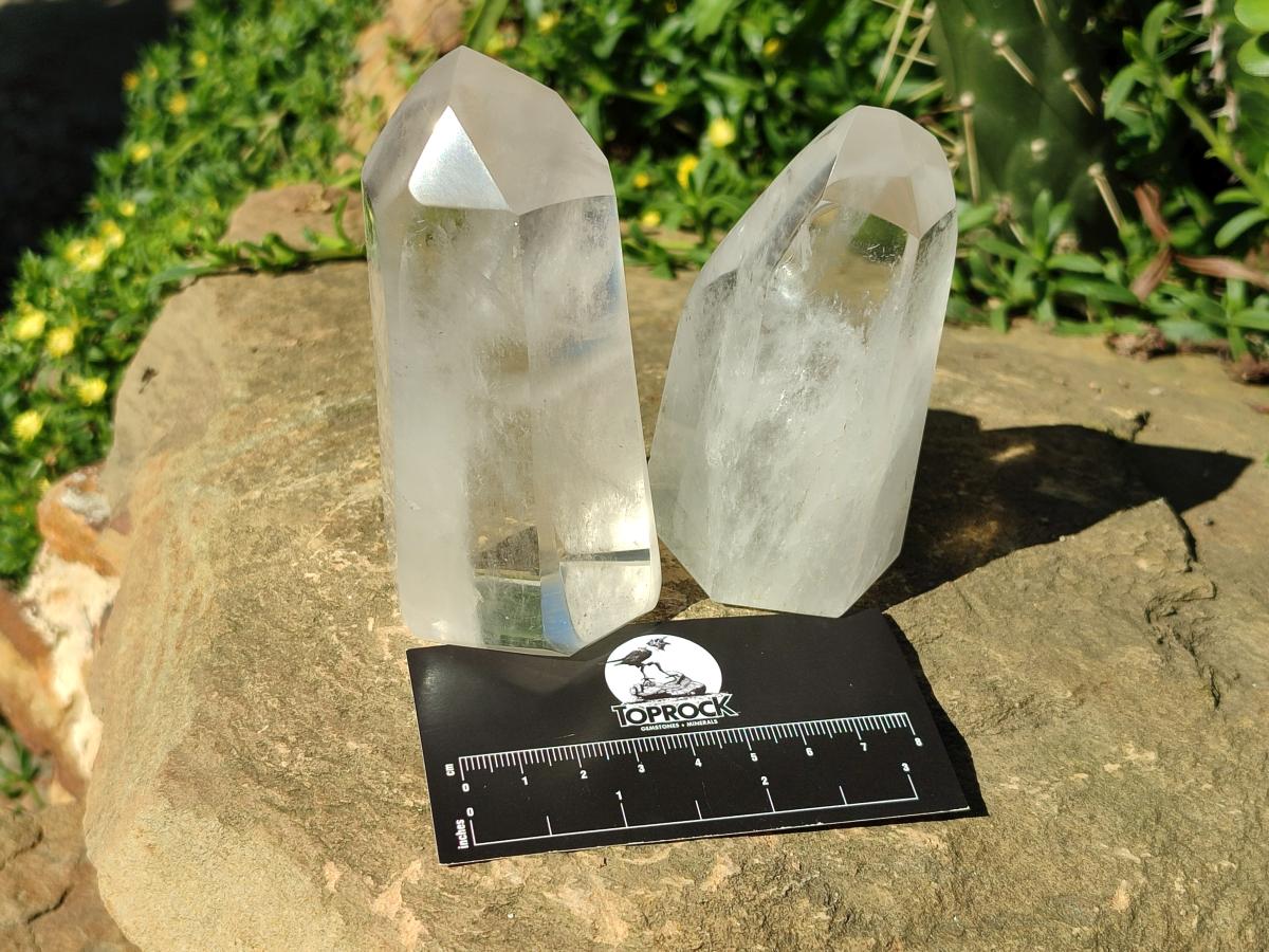 Polished Clear Quartz Crystals x 4 From Madagascar