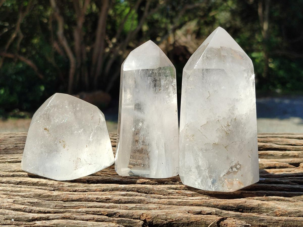 Polished Clear Quartz Crystals x 4 From Madagascar