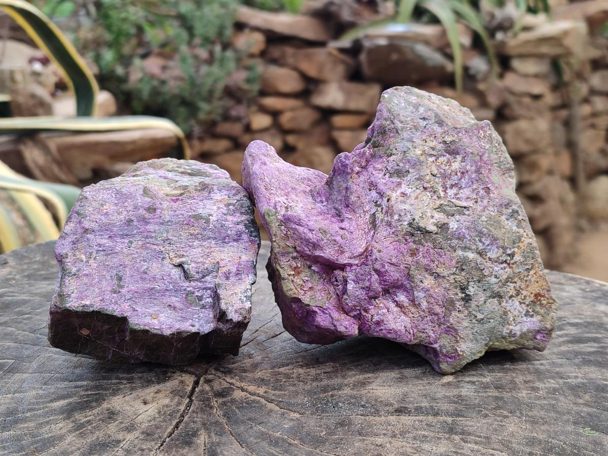 Natural Stichtite Cobbed Specimens x 3 From Barberton, South Africa