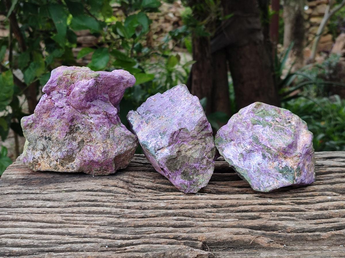 Natural Stichtite Cobbed Specimens x 3 From Barberton, South Africa