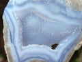 Polished On One Side Blue Lace Agate Geodes x 4 From Nsanje, Malawi