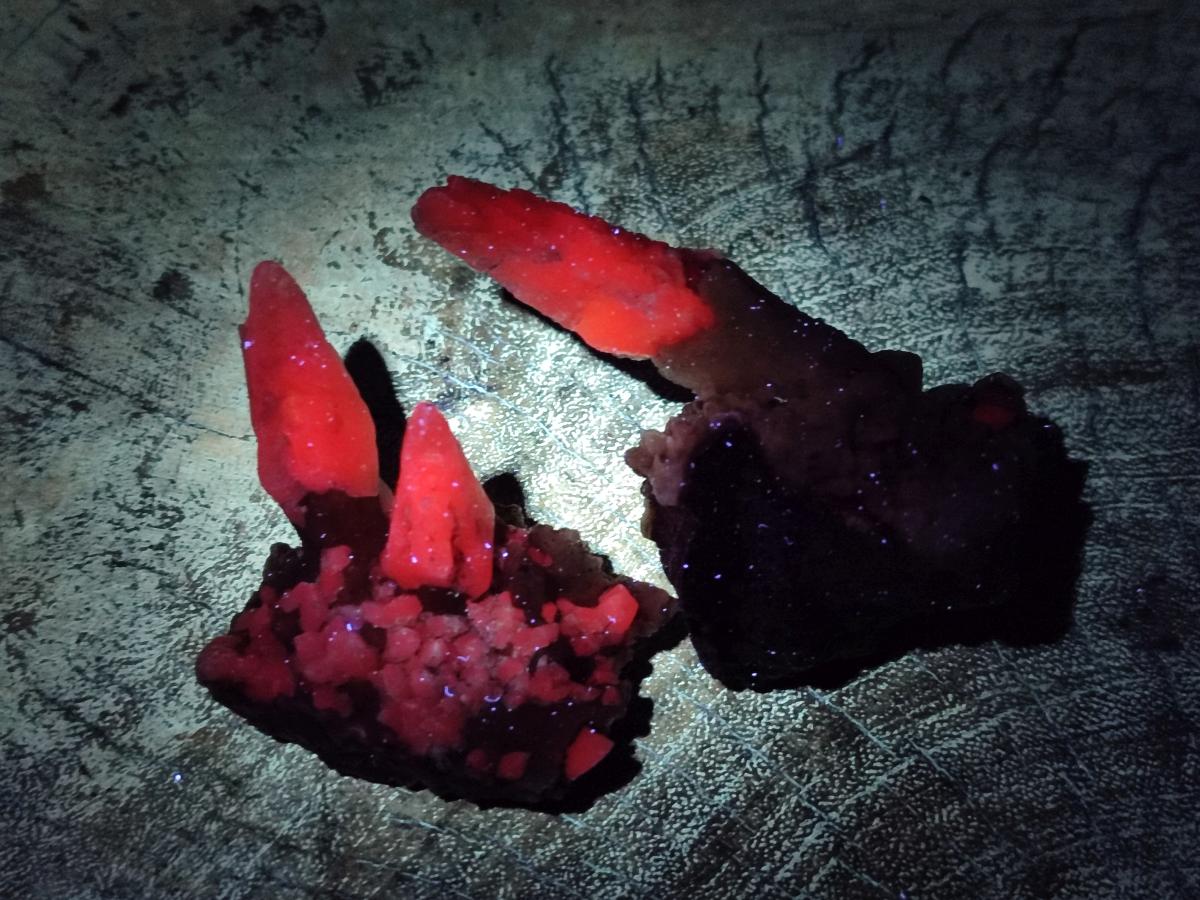 Natural Drusy Quartz Coated Spearhead Calcite Specimens x 24 From Albert's Mountain, Lesotho