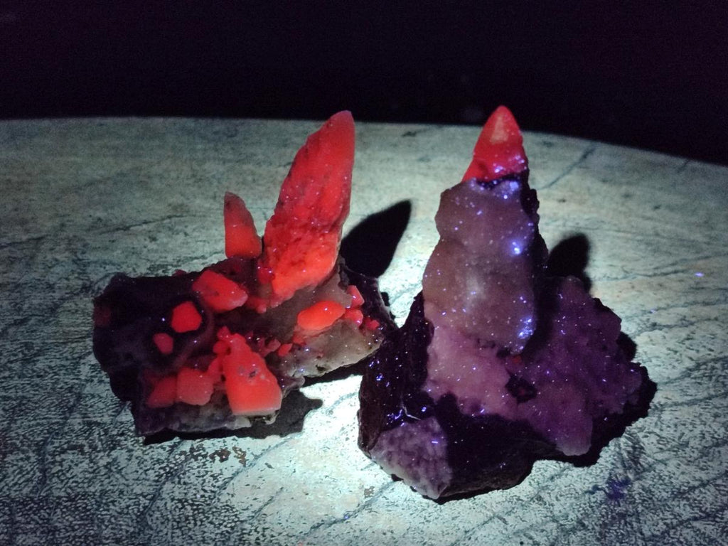 Natural Drusy Quartz Coated Spearhead Calcite Specimens x 24 From Albert's Mountain, Lesotho