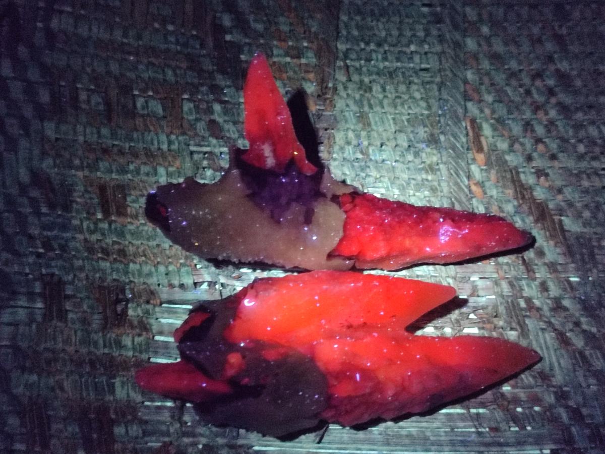 Natural Drusy Quartz Coated Spearhead Calcite Specimens x 24 From Albert's Mountain, Lesotho