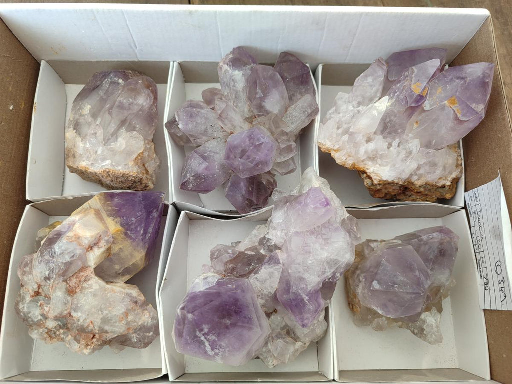 Natural Jacaranda Amethyst Clusters x 6 From Mumbwa, Zambia