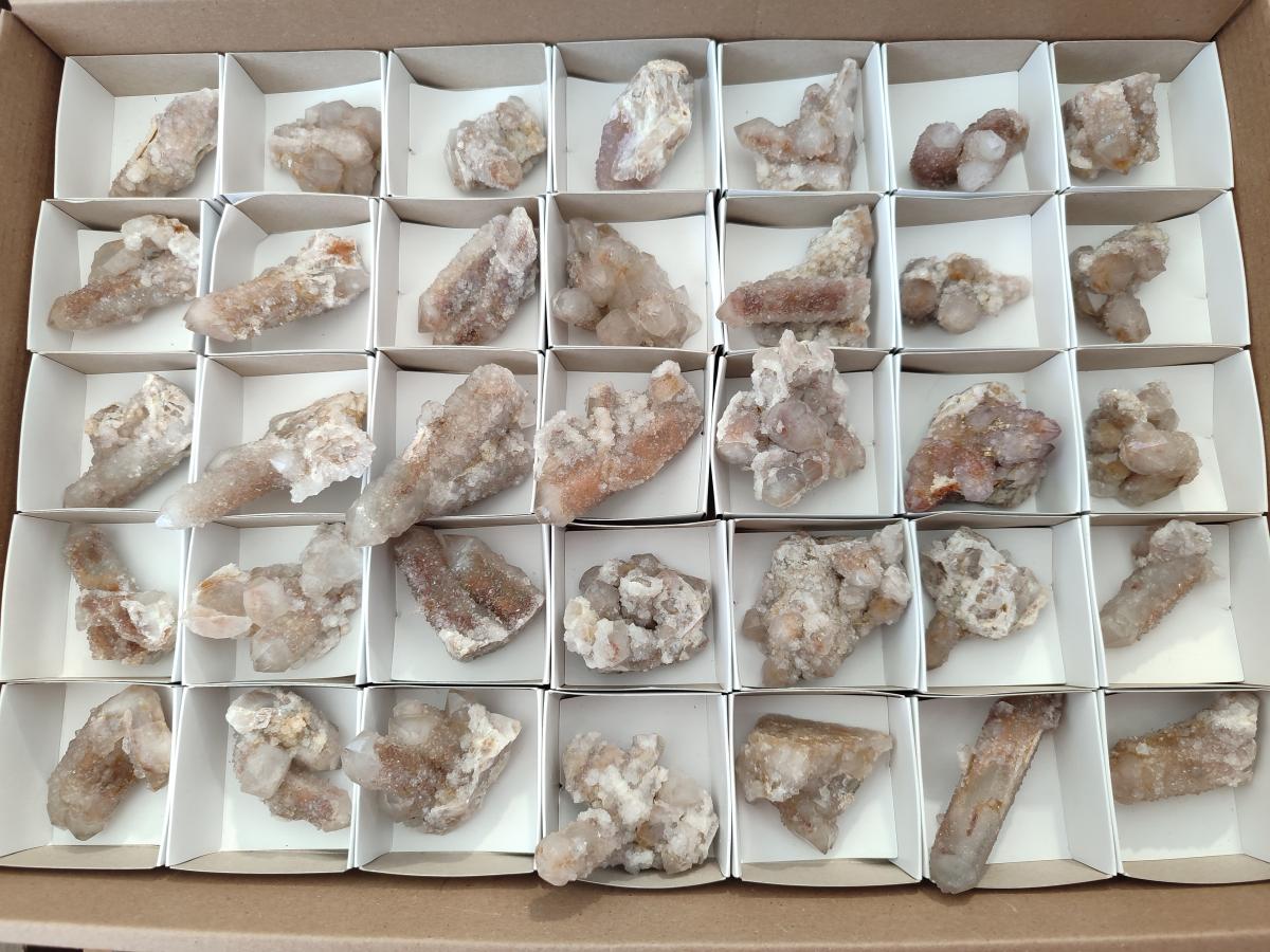 Natural Fairy Limonite Spirit Quartz Crystals x 35 From Boekenhouthoek, South Africa