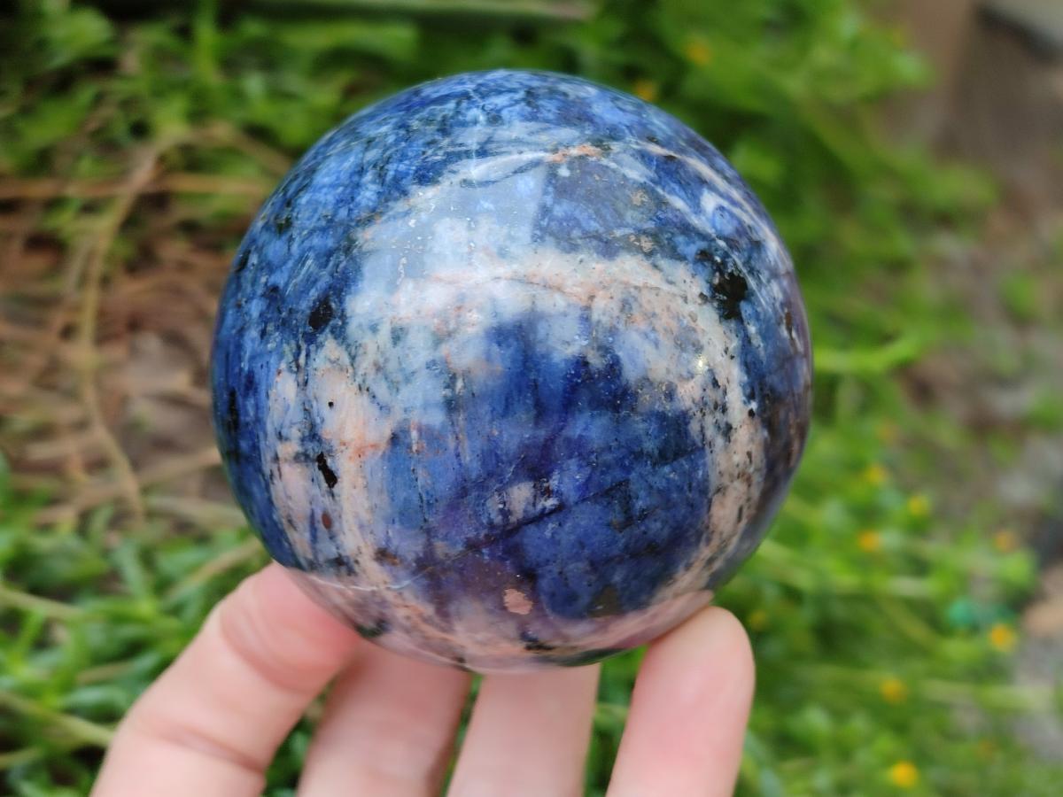 Polished Sodalite Spheres x 2 From Kunene River, Namibia