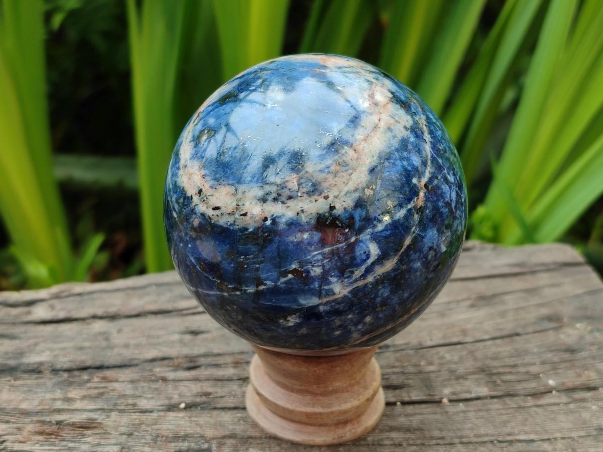 Polished Sodalite Spheres x 2 From Kunene River, Namibia