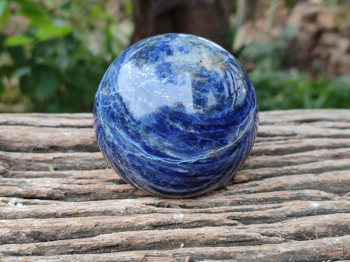 Polished Sodalite Spheres x 2 From Kunene River, Namibia