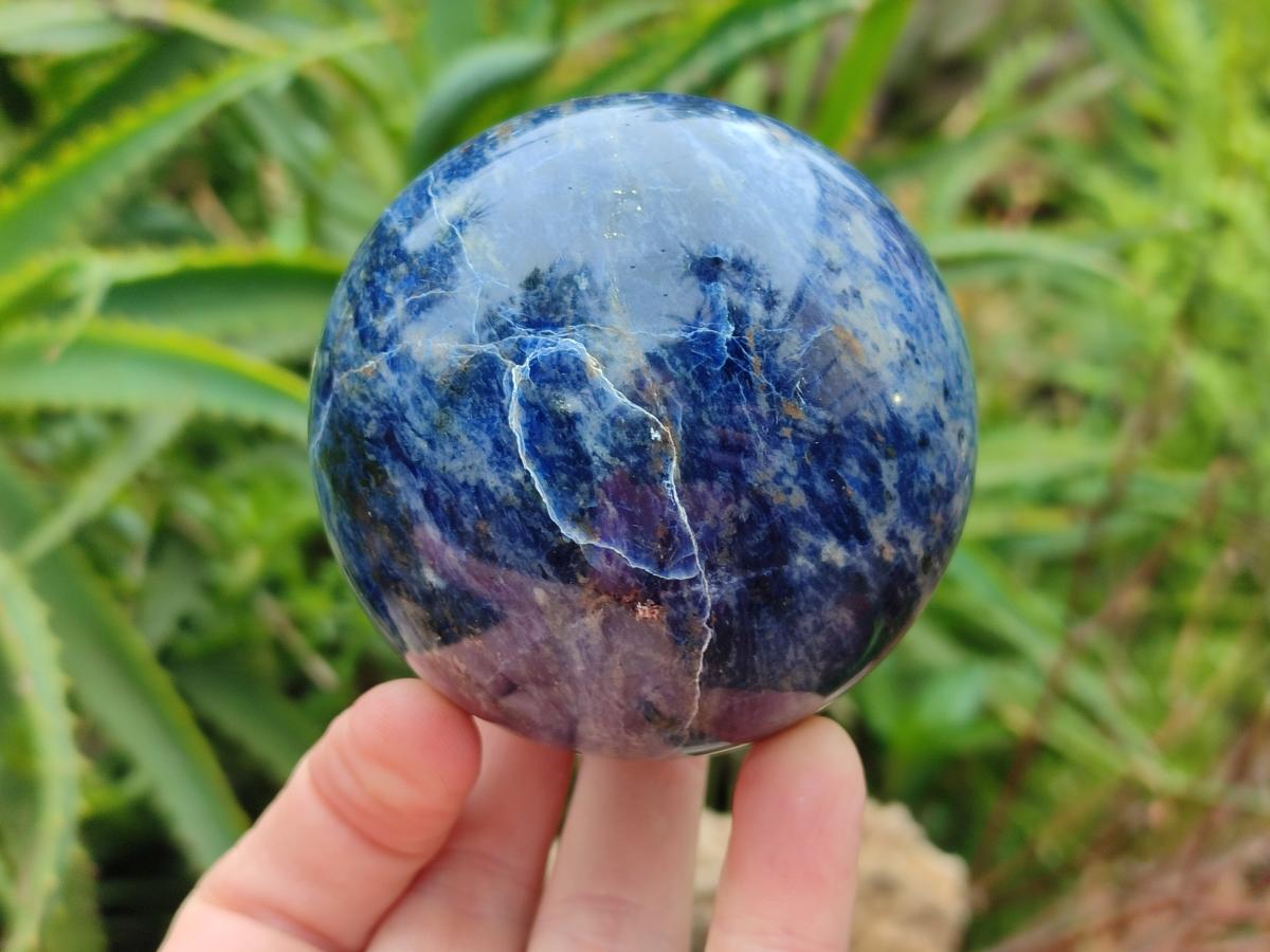 Polished Sodalite Spheres x 2 From Kunene River, Namibia