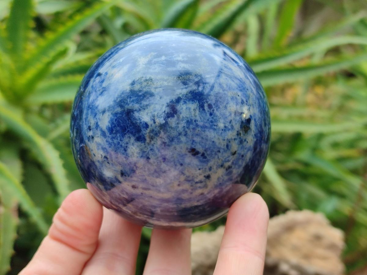 Polished Sodalite Spheres x 2 From Kunene River, Namibia