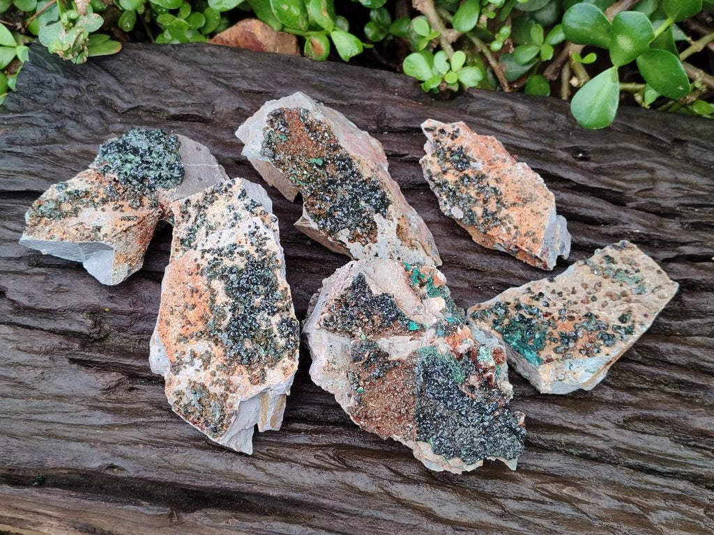 Natural Libethenite Crystals On Dolomite Matrix Specimens x 6 From Shituru, Congo - Toprock Gemstones and Minerals 