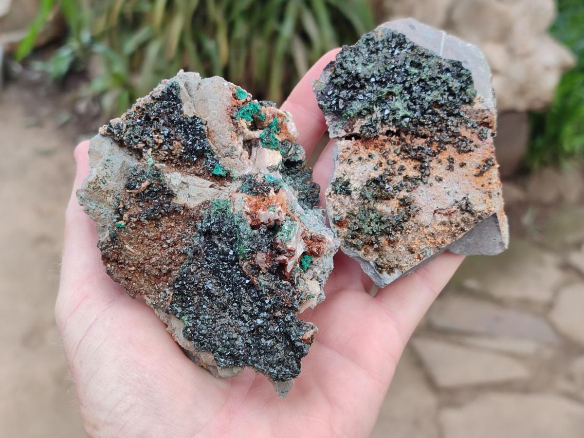 Natural Libethenite Crystals On Dolomite Matrix Specimens x 6 From Shituru, Congo - Toprock Gemstones and Minerals 