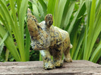 Hand Made Leopard Stone Rhino Carving x 1 From Nyanga, Zimbabwe