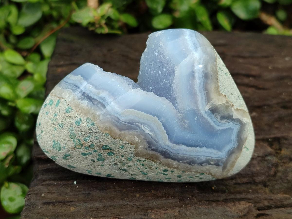 Polished Blue Lace Agate Free Forms x 6 From Nsanje, Malawi