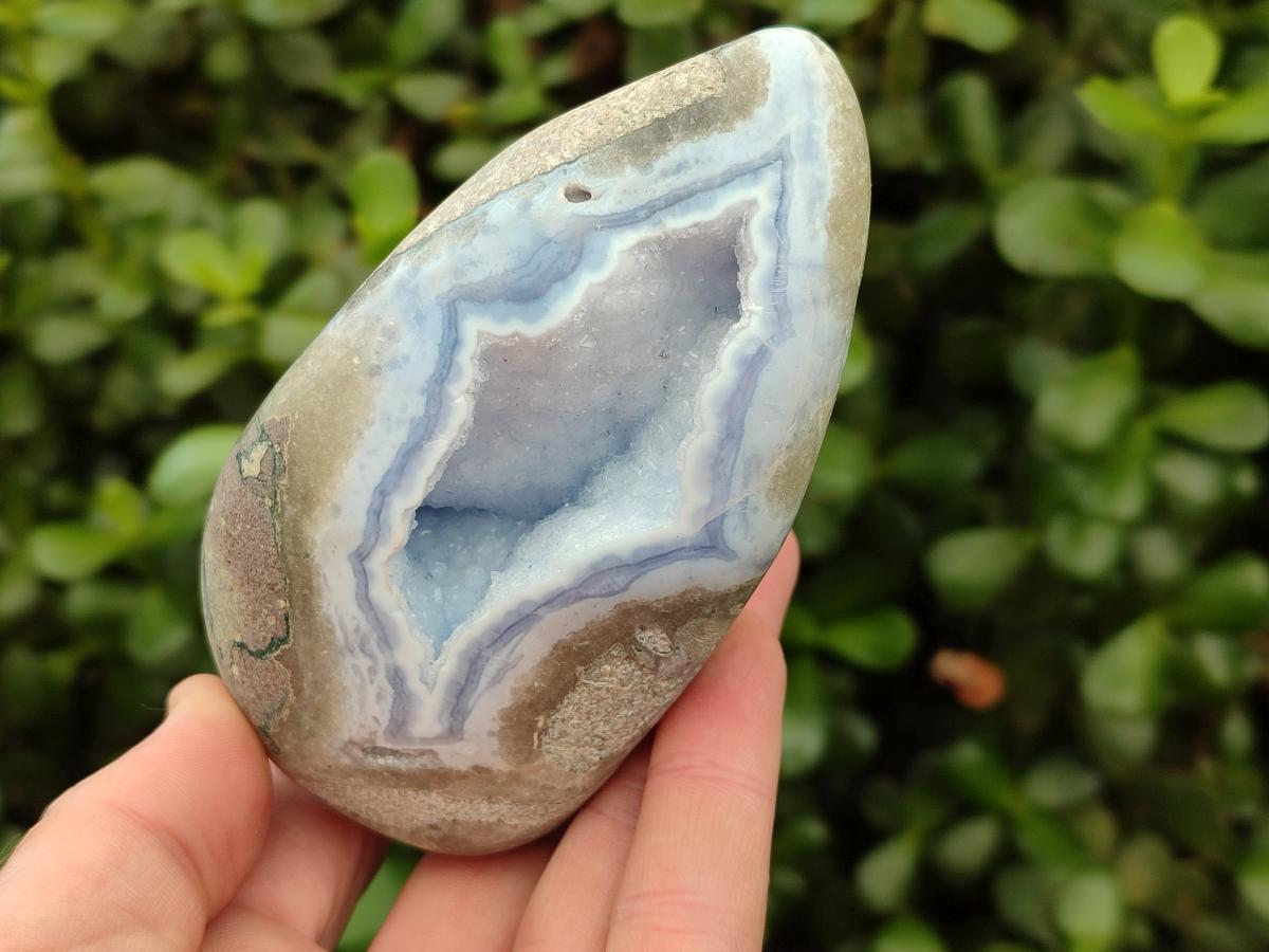 Polished Blue Lace Agate Free Forms x 6 From Nsanje, Malawi
