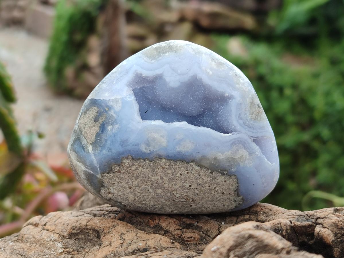 Polished Blue Lace Agate Free Forms x 6 From Nsanje, Malawi