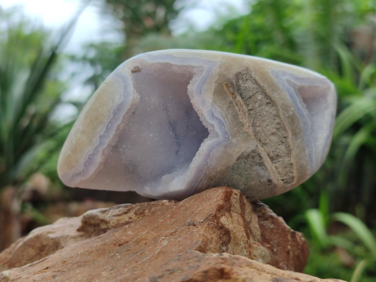 Polished Blue Lace Agate Free Forms x 6 From Nsanje, Malawi