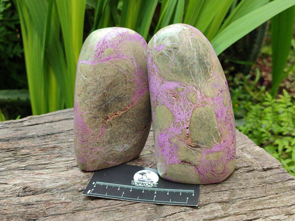 Polished Stichtite Standing Free Forms x 2 From Barberton, South Africa