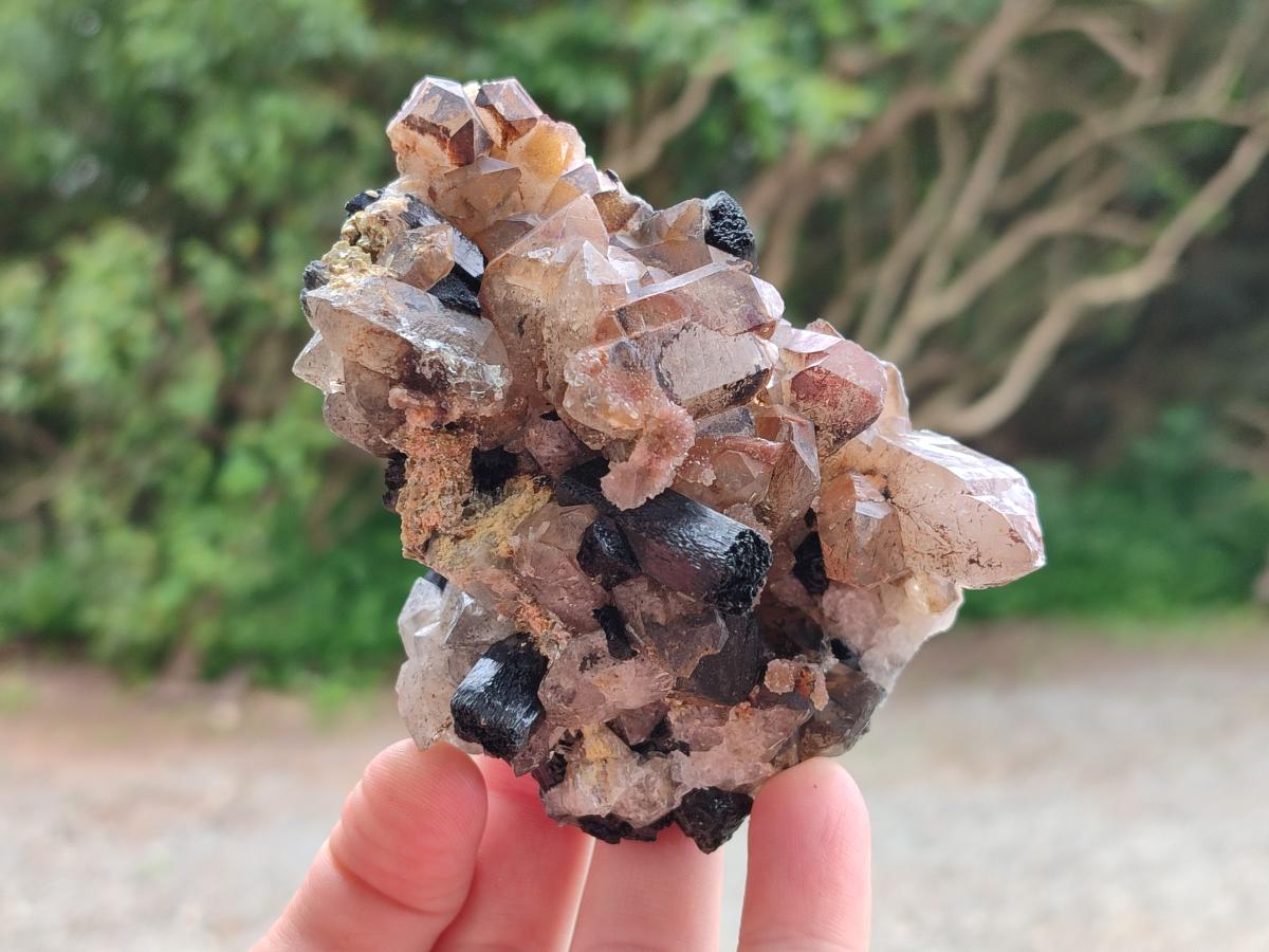 Natural Schorl Black Tourmaline with Associated Minerals x 6 From Erongo, Namibia