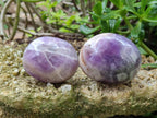 Polished Purple Chevron Amethyst Galets x 12 From Madagascar