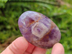 Polished Purple Chevron Amethyst Galets x 12 From Madagascar