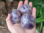 Polished Purple Chevron Amethyst Galets x 12 From Madagascar