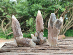 Natural Drusy Quartz Coated Spearhead Calcite Specimens x 12 From Albert's Mountain, Lesotho