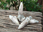 Natural Drusy Quartz Coated Spearhead Calcite Specimens x 12 From Albert's Mountain, Lesotho