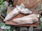 Natural Drusy Quartz Coated Spearhead Calcite Specimens x 12 From Albert's Mountain, Lesotho