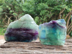 Polished On One Side Watermelon Fluorite Slices x 4 From Uis, Namibia