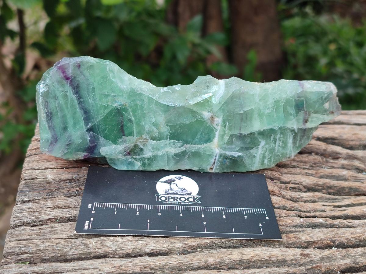 Polished On One Side Watermelon Fluorite Slices x 4 From Uis, Namibia