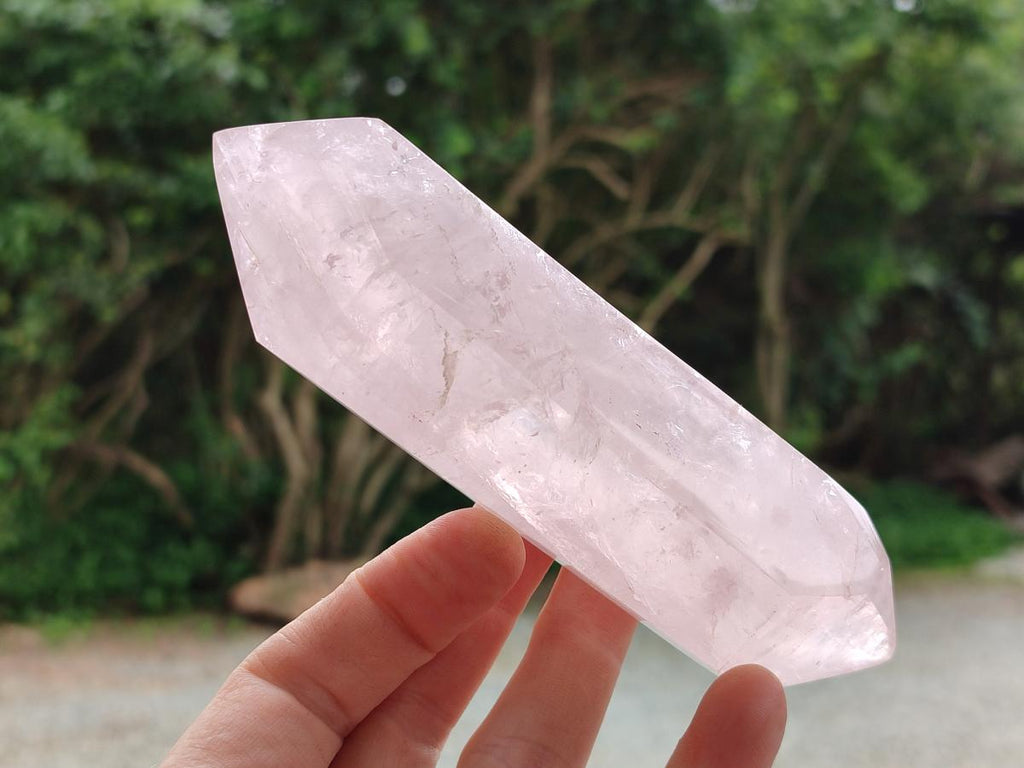 Polished Double Terminated Rose Quartz Crystals x 6 From Madagascar - Toprock Gemstones and Minerals 