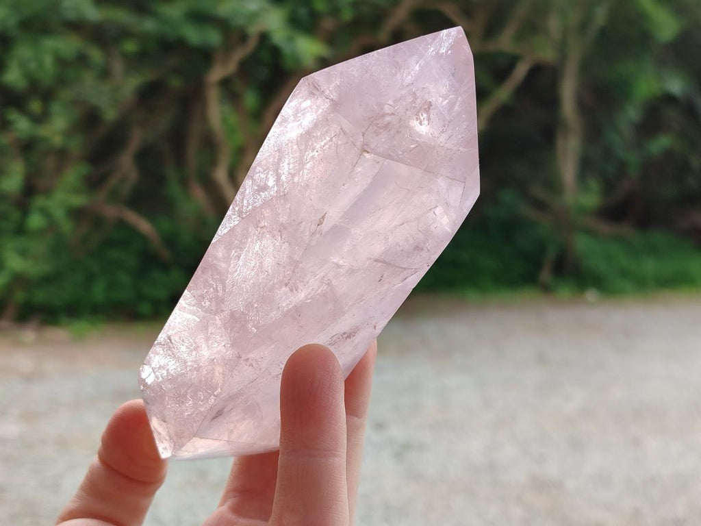 Polished Double Terminated Rose Quartz Crystals x 6 From Madagascar - Toprock Gemstones and Minerals 