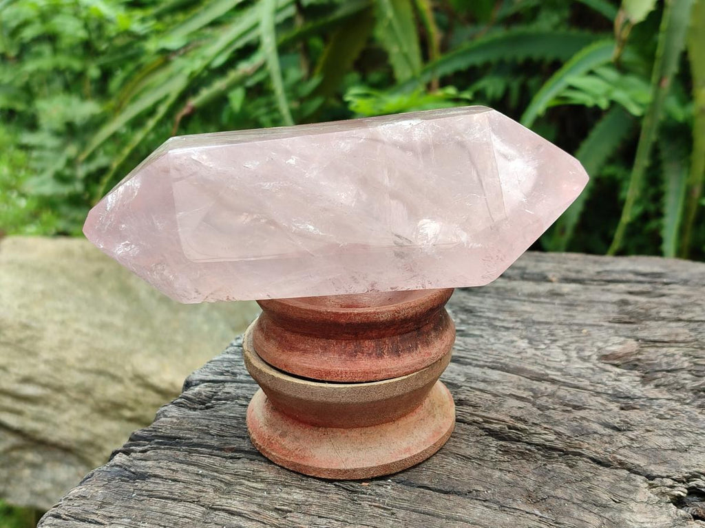 Polished Double Terminated Rose Quartz Crystals x 6 From Madagascar - Toprock Gemstones and Minerals 