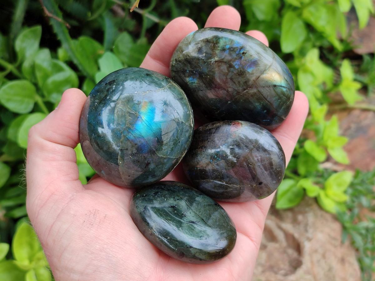 Polished Labradorite Galets x 12 From Tulear, Madagascar
