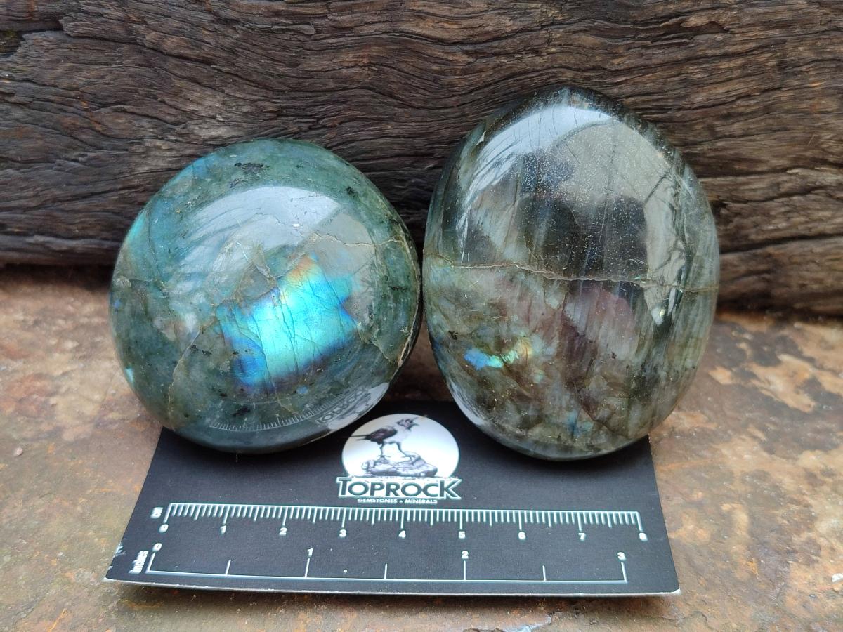 Polished Labradorite Galets x 12 From Tulear, Madagascar