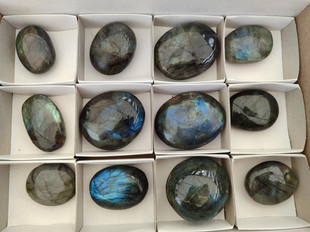 Polished Labradorite Galets x 12 From Tulear, Madagascar