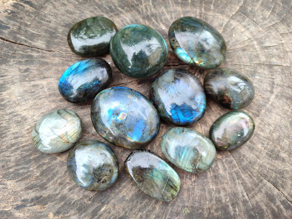 Polished Labradorite Galets x 12 From Tulear, Madagascar
