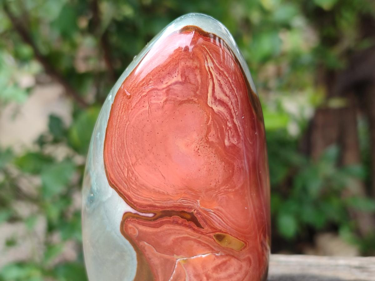 Polished Polychrome Jasper Standing Free Forms x 3 From NW Coast, Madagascar