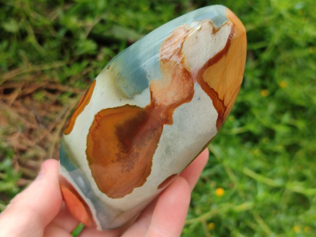 Polished Polychrome Jasper Standing Free Forms x 3 From NW Coast, Madagascar