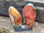 Polished Polychrome Jasper Standing Free Forms x 3 From NW Coast, Madagascar