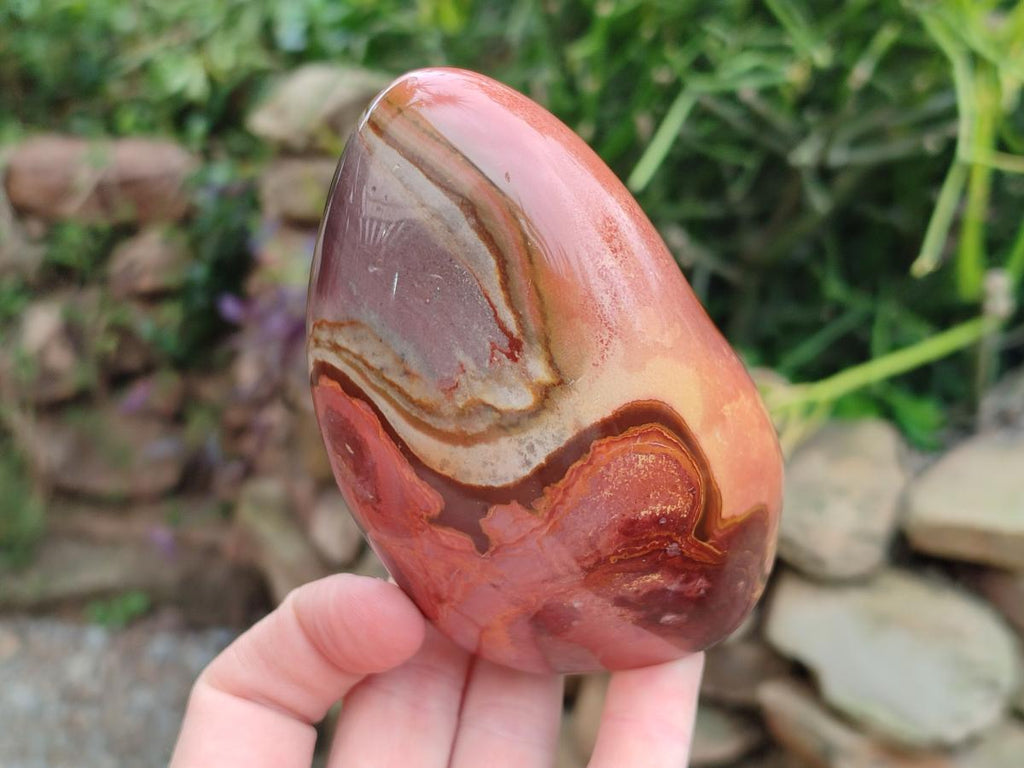 Polished Polychrome Jasper Standing Free Forms x 3 From NW Coast, Madagascar