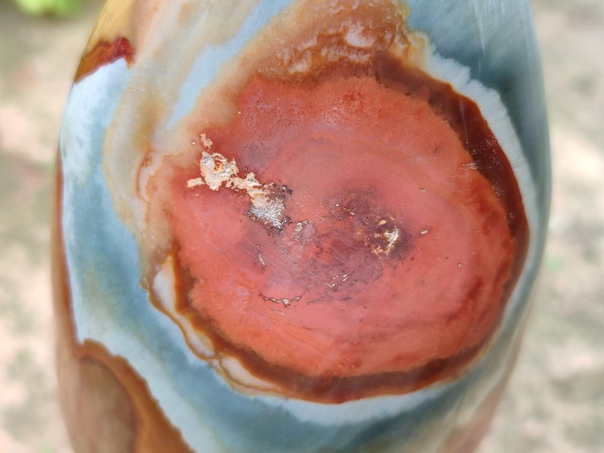 Polished Polychrome Jasper Standing Free Forms x 3 From NW Coast, Madagascar