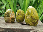 Polished Green Opal Standing Free Forms x 6 From Betroka, Madagascar