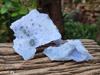 Natural Etched Blue Chalcedony Geodes x 6 From Nsanje, Malawi