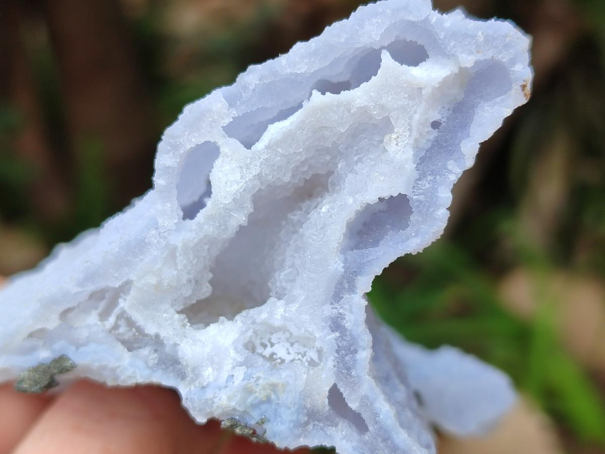 Natural Etched Blue Chalcedony Geodes x 6 From Nsanje, Malawi - Toprock Gemstones and Minerals 
