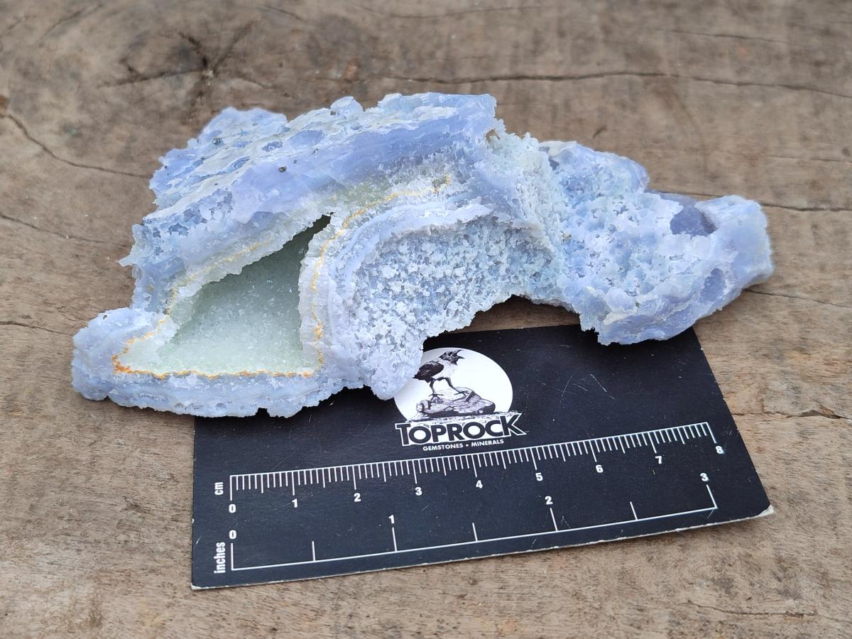 Natural Etched Blue Chalcedony Geodes x 6 From Nsanje, Malawi - Toprock Gemstones and Minerals 