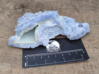 Natural Etched Blue Chalcedony Geodes x 6 From Nsanje, Malawi
