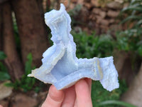 Natural Etched Blue Chalcedony Geodes x 6 From Nsanje, Malawi